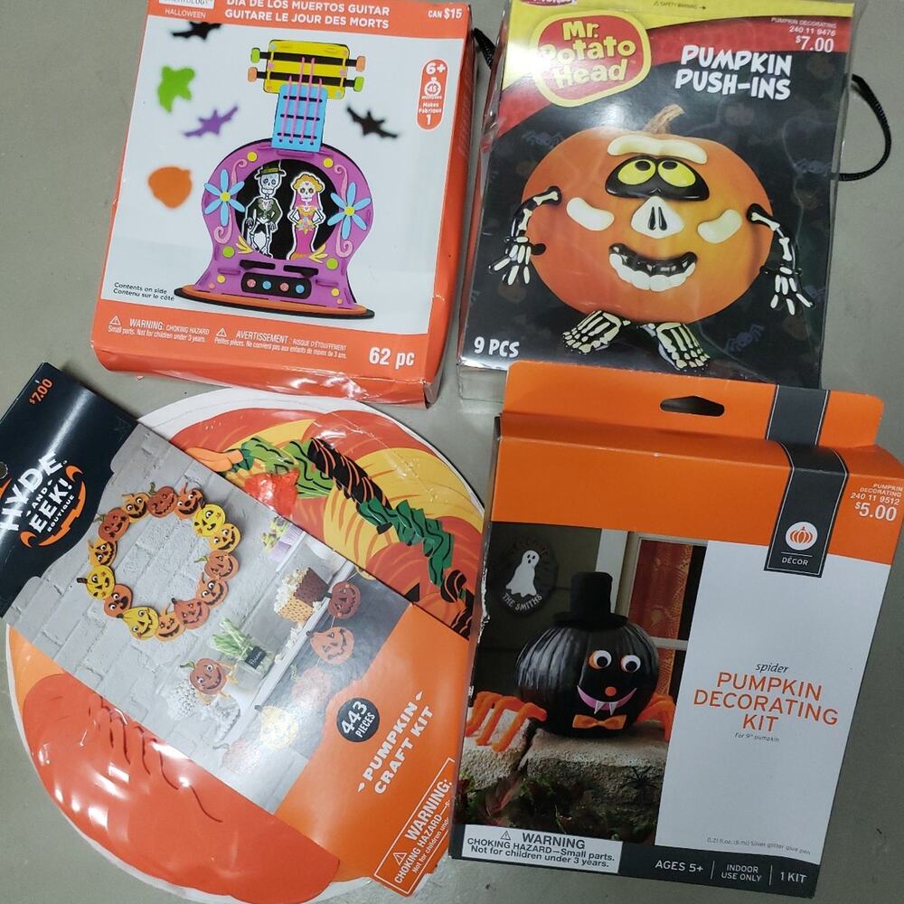 Halloween craft pumkin decorating bundle lot nib